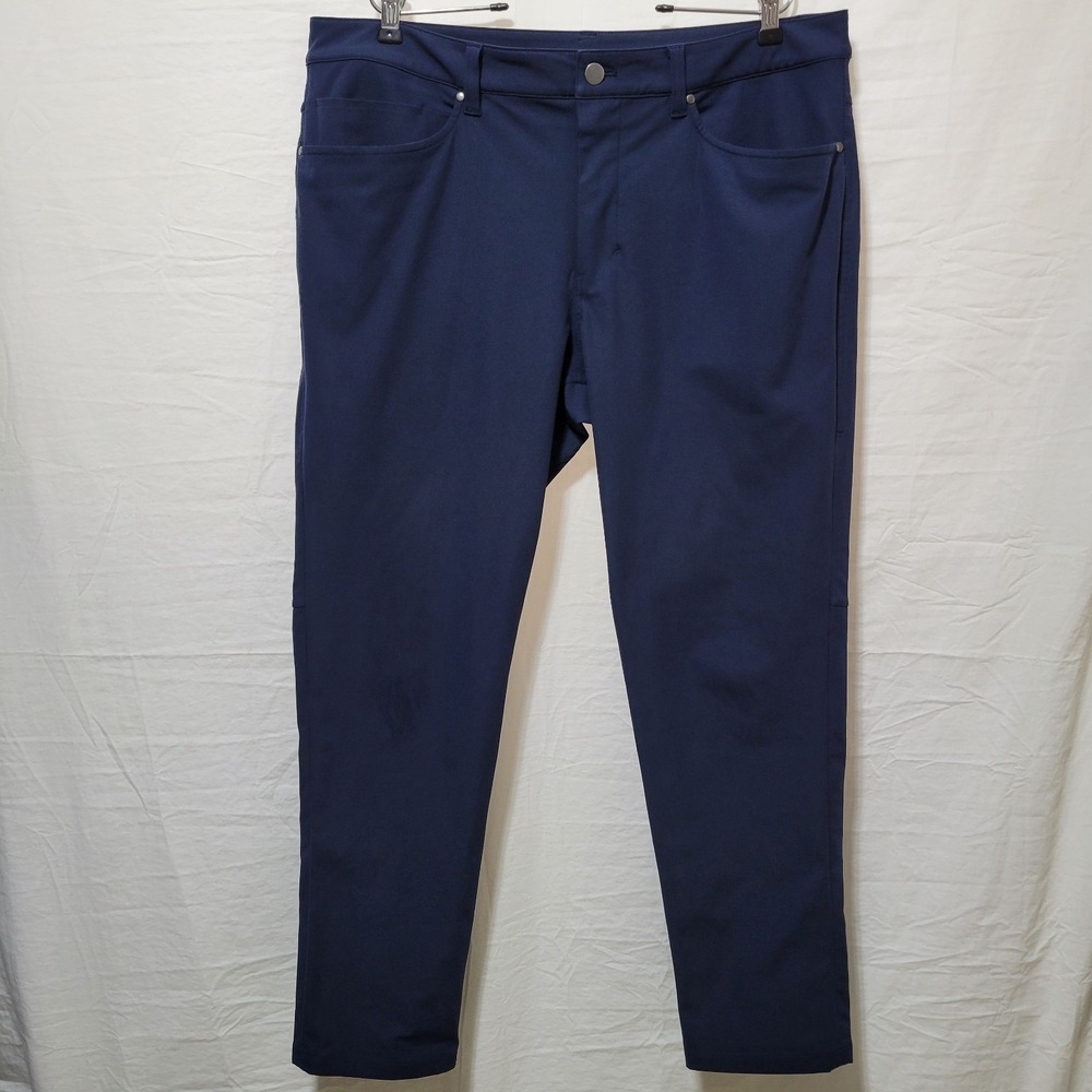 Lululemon ABC 5 Pocket Pants Mens 36X28 Blue Slim Fit Performance LM5AD8S